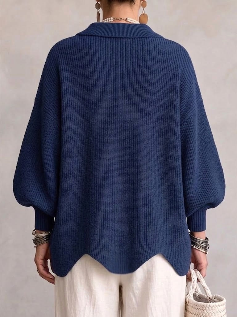 Abigail | Women's Oversized Cardigan with Collar and Large Buttons, Relaxed-Fit Cardigan | Everlasting Boutique