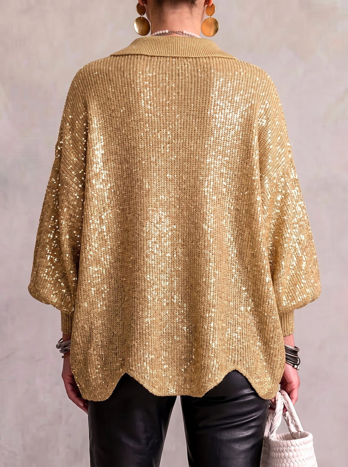 Abigail | Women's Oversized Cardigan with Collar and Large Buttons, Relaxed-Fit Cardigan | Everlasting Boutique