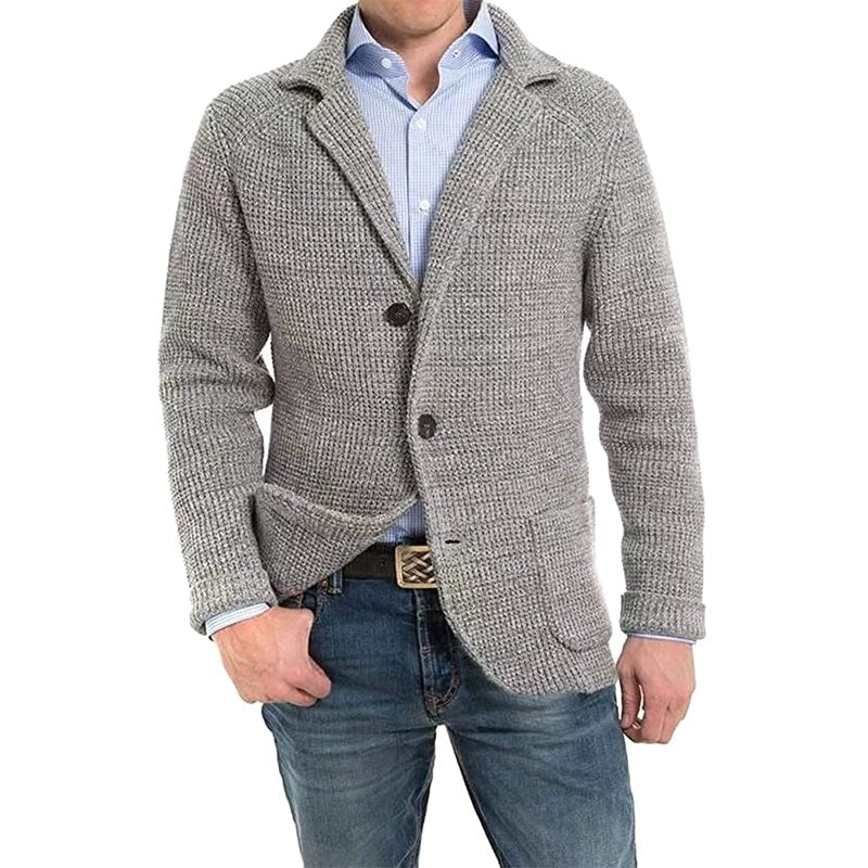 Achim | Men's Cardigan with Elegant Cut, Tailored Cardigan | Everlasting Boutique | Light Grey