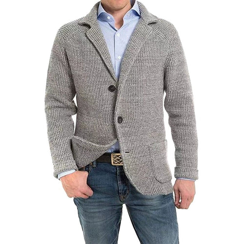 Achim | Men's Cardigan with Elegant Cut, Tailored Cardigan | Everlasting Boutique | Light Grey