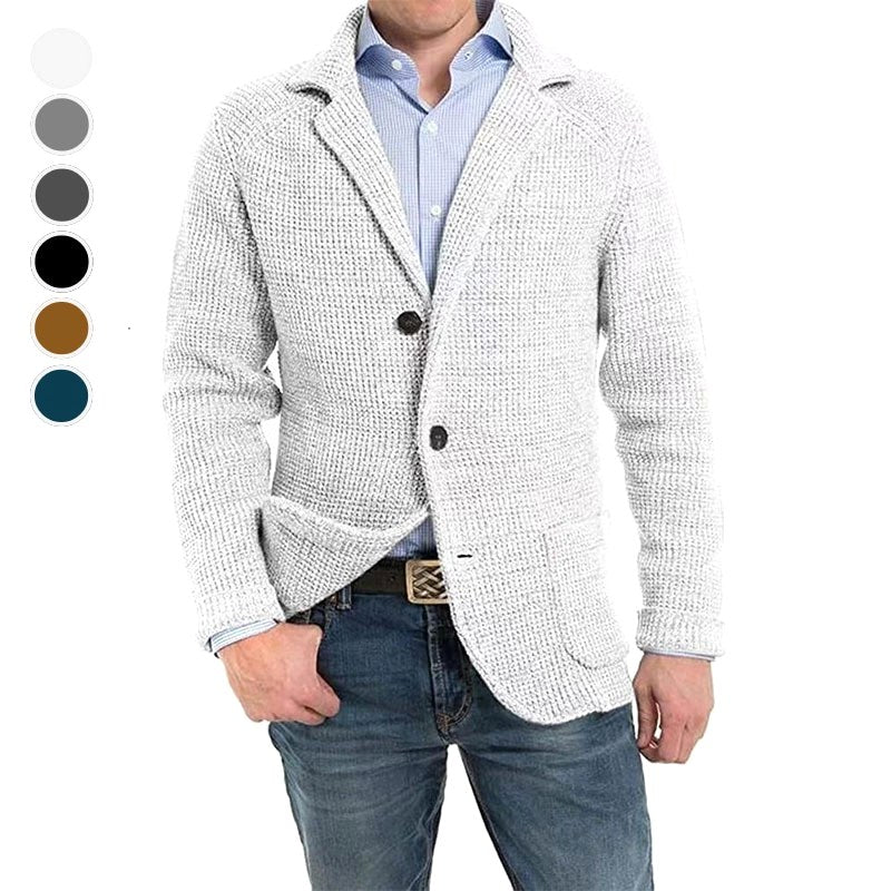 Achim | Men's Cardigan with Elegant Cut, Tailored Cardigan | Everlasting Boutique | Blue