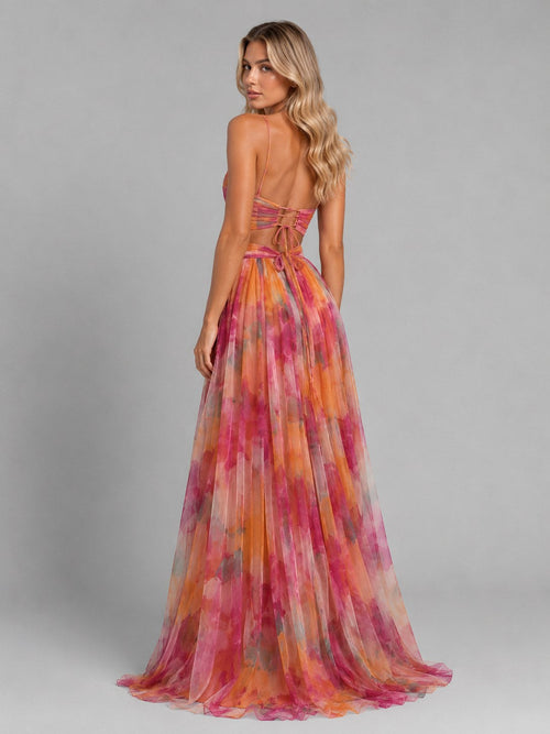 Ada | Women's Floral V-Neck Maxi Dress, Flowing Silhouette Evening Dress | Everlasting Boutique | Green