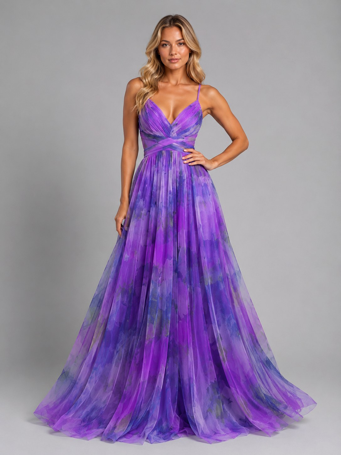 Ada | Women's Floral V-Neck Maxi Dress, Flowing Silhouette Evening Dress | Everlasting Boutique