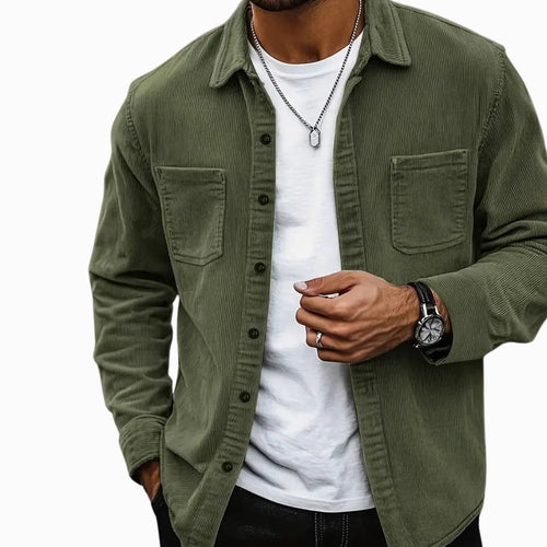 Adam | Men's Corduroy Utility Shirt, Relaxed-Fit Casual Shirt | Everlasting Boutique