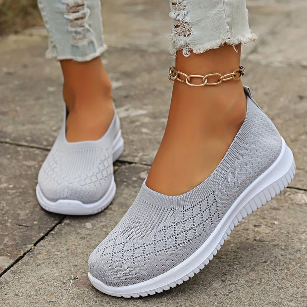 Adeline | Women's Orthopaedic Slip-On Trainers, Lightweight Everyday Trainers | Everlasting Boutique | Gray