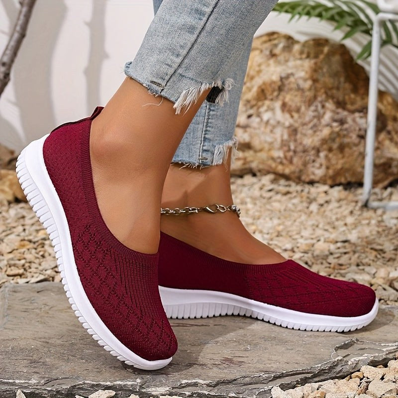 Adeline | Women's Orthopaedic Slip-On Trainers, Lightweight Everyday Trainers | Everlasting Boutique | Red