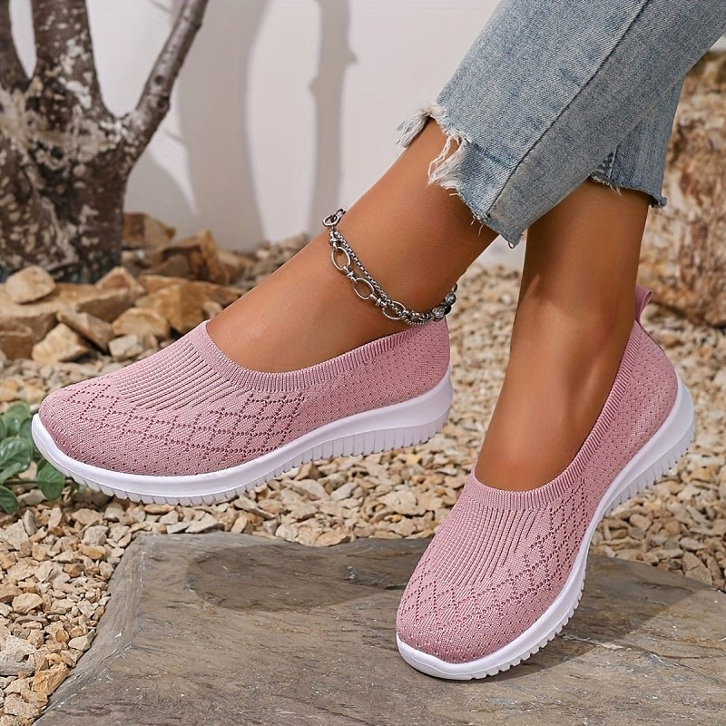Adeline | Women's Orthopaedic Slip-On Trainers, Lightweight Everyday Trainers | Everlasting Boutique | Pink