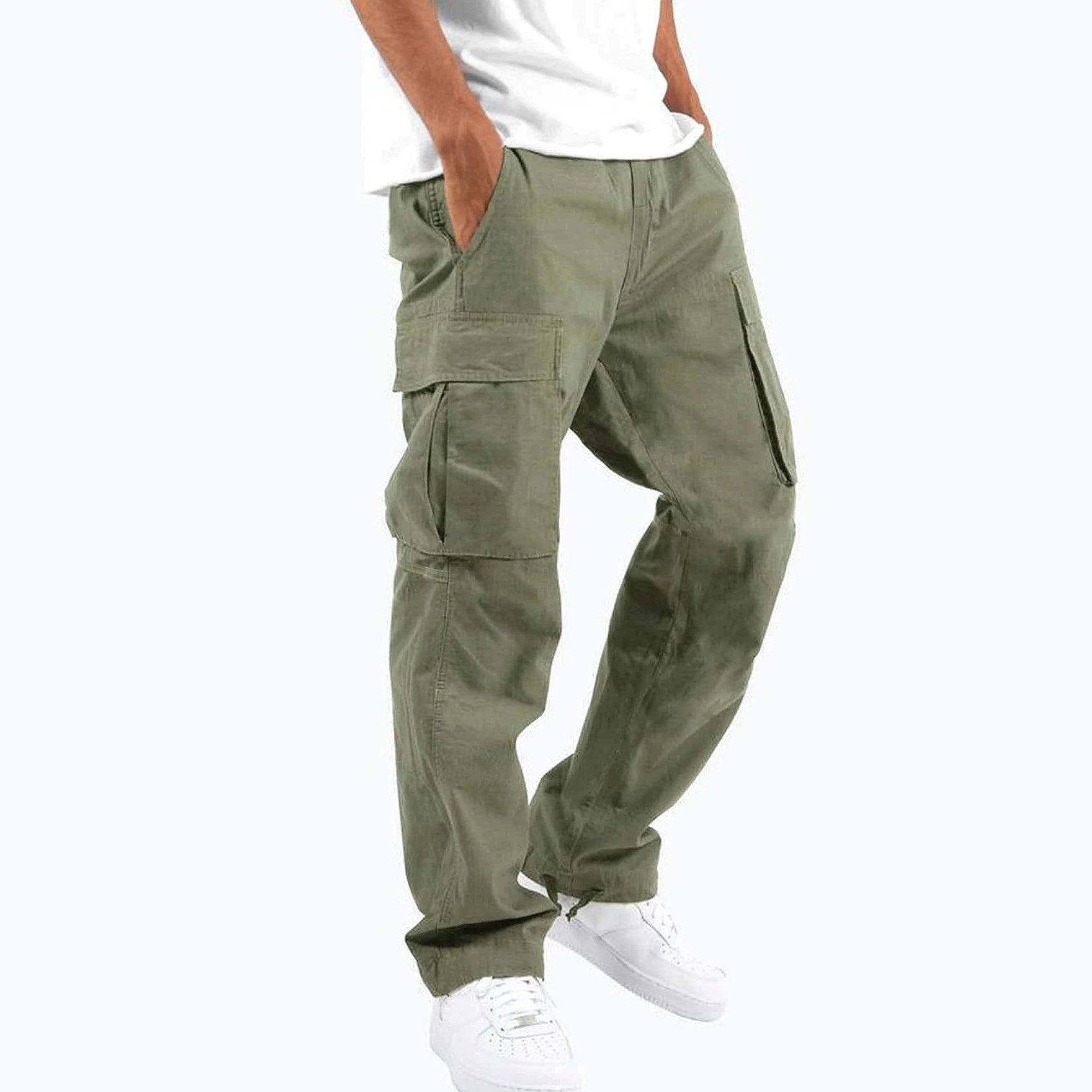 Aidan | Men's Relaxed Fit Cargo Trousers, Straight-Leg Practical Trousers | Everlasting Boutique