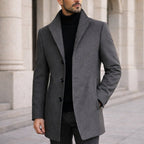 Aiden | Men's Long Winter Coat with Classic Tailoring, Refined Autumn Coat | Everlasting Boutique | Grey