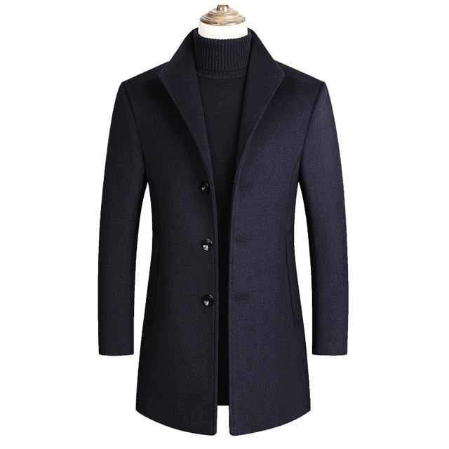Aiden | Men's Long Winter Coat with Classic Tailoring, Refined Autumn Coat | Everlasting Boutique
