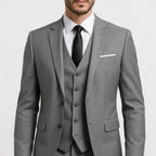Alexander | Men's Three-Piece Suit with Waistcoat Formal, Elegant Suit Set | Everlasting Boutique | Pomegranate Red