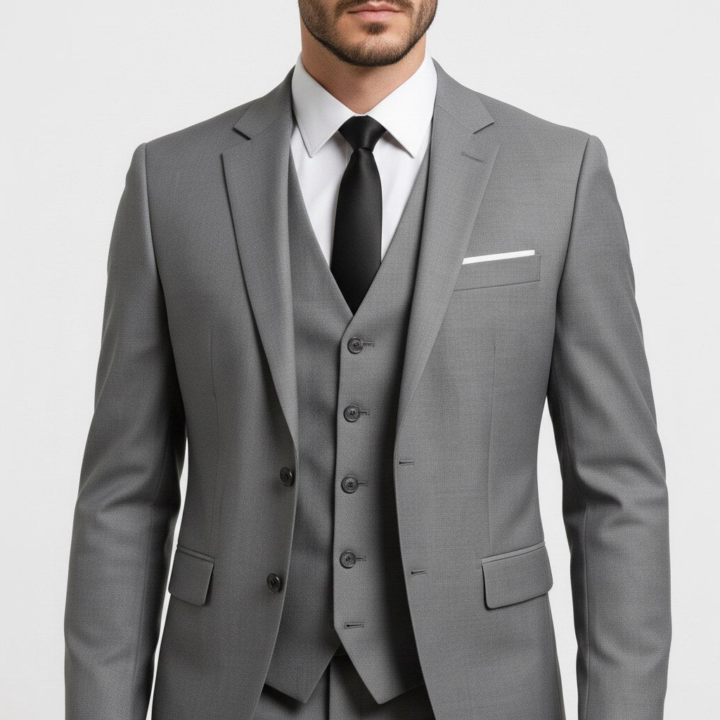 Alexander | Men's Three-Piece Suit with Waistcoat Formal, Elegant Suit Set | Everlasting Boutique | Pomegranate Red