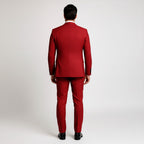 Alexander | Men's Three-Piece Suit with Waistcoat Formal, Elegant Suit Set | Everlasting Boutique | Pomegranate Red