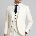 Alexander | Men's Three-Piece Suit with Waistcoat Formal, Elegant Suit Set | Everlasting Boutique | White