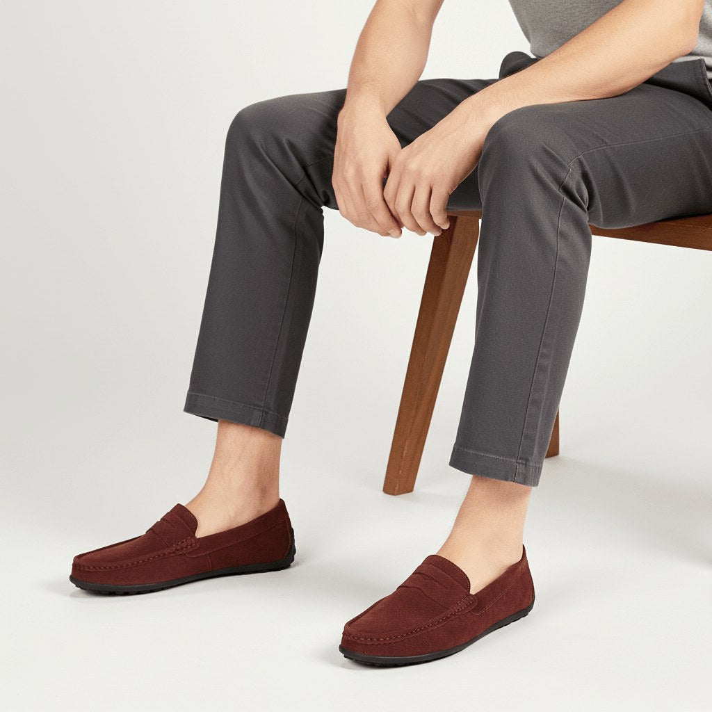 Alfie | Men's Suede-Effect Slip-On Loafers, Flexible Sole Loafers | Everlasting Boutique