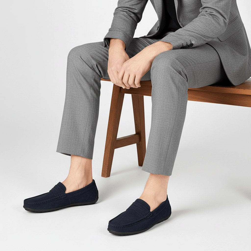 Alfie | Men's Suede-Effect Slip-On Loafers, Flexible Sole Loafers | Everlasting Boutique