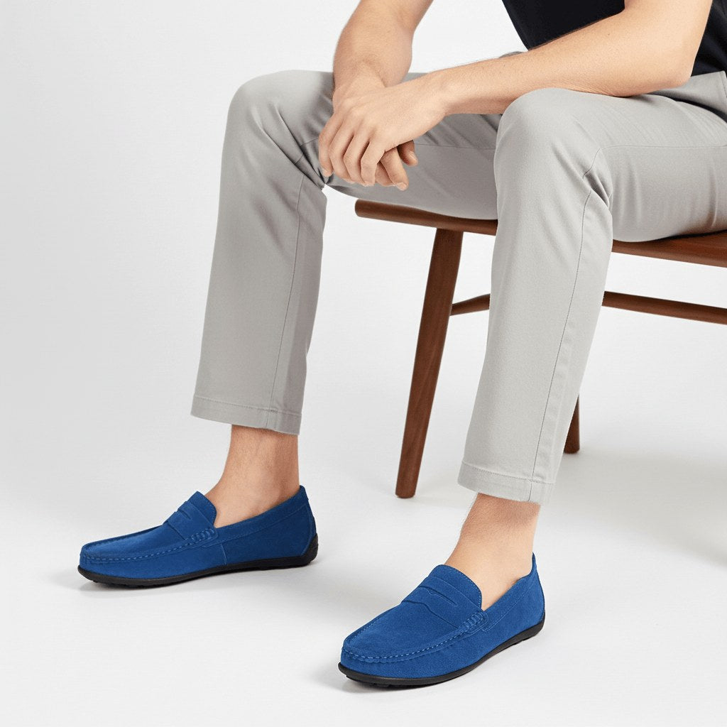 Alfie | Men's Suede-Effect Slip-On Loafers, Flexible Sole Loafers | Everlasting Boutique