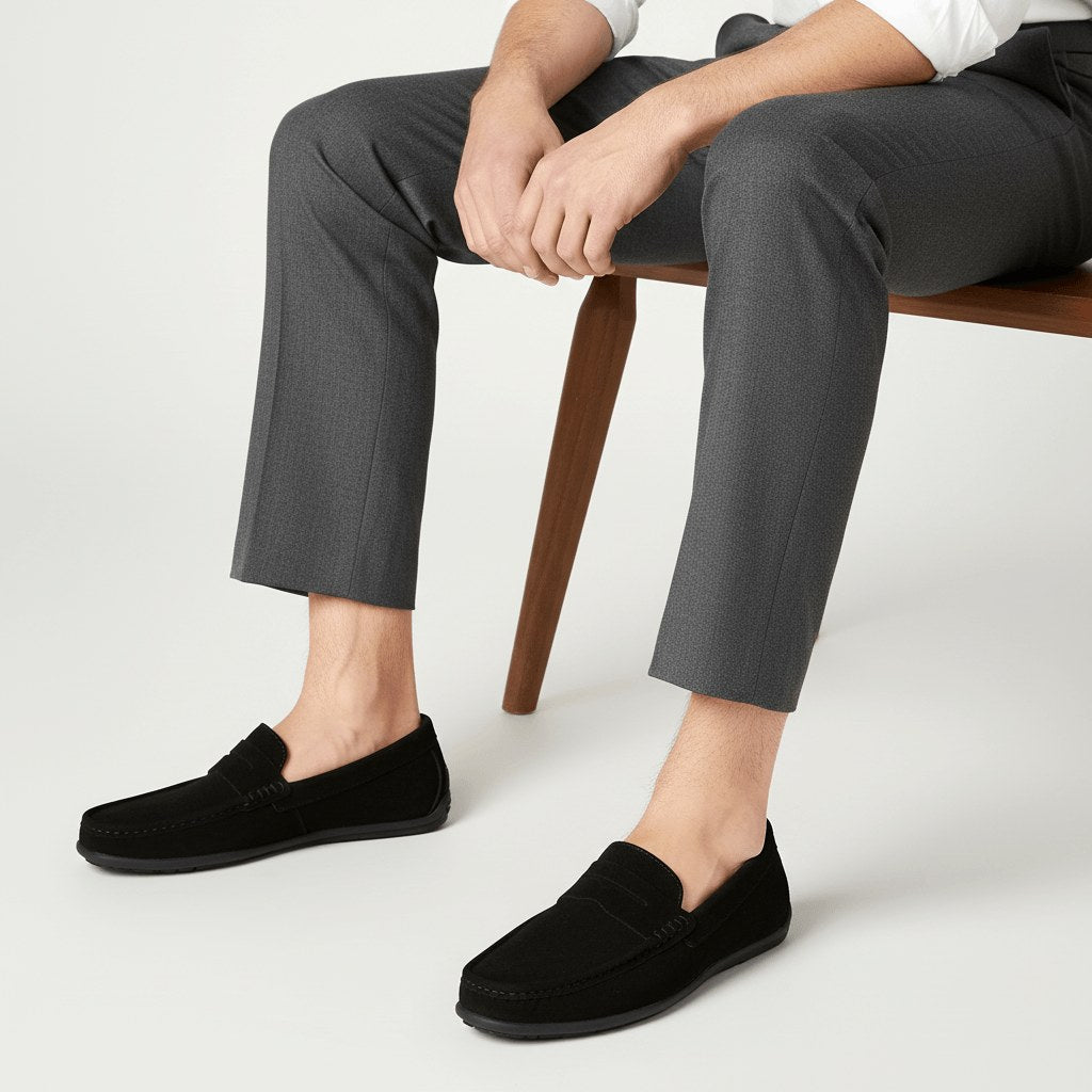 Alfie | Men's Suede-Effect Slip-On Loafers, Flexible Sole Loafers | Everlasting Boutique