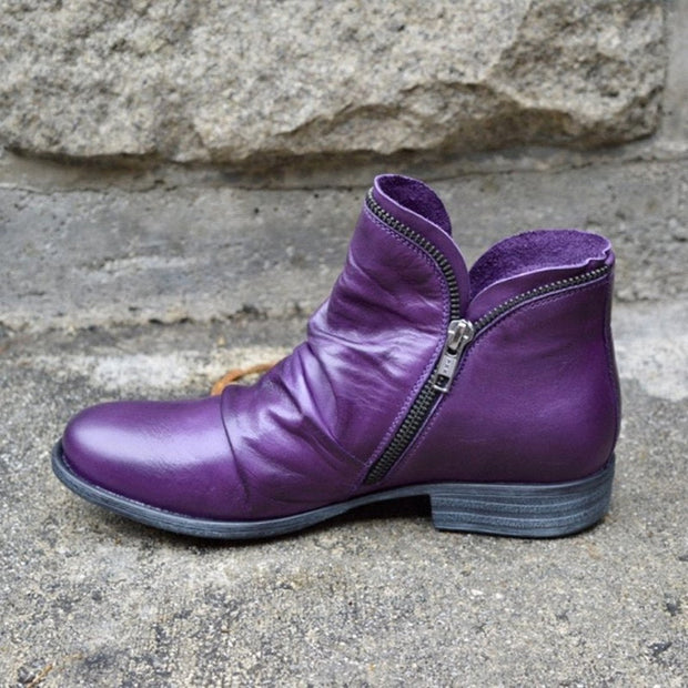 Amelia | Women's Orthopedic Ankle Boots, Perfect for Autumn Walks | Everlasting Boutique | Purple