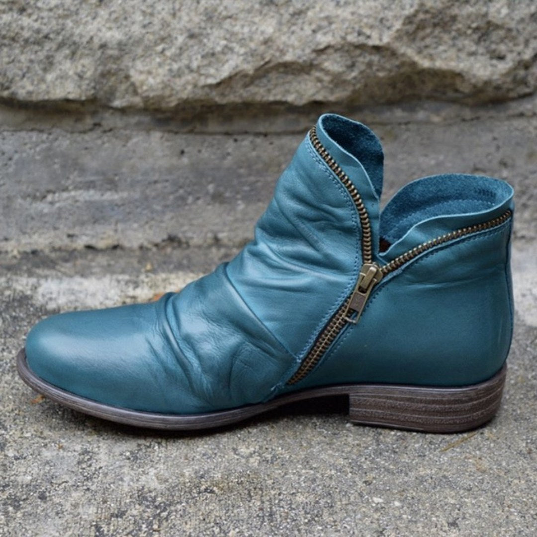 Amelia | Women's Orthopedic Ankle Boots, Perfect for Autumn Walks | Everlasting Boutique | Blue