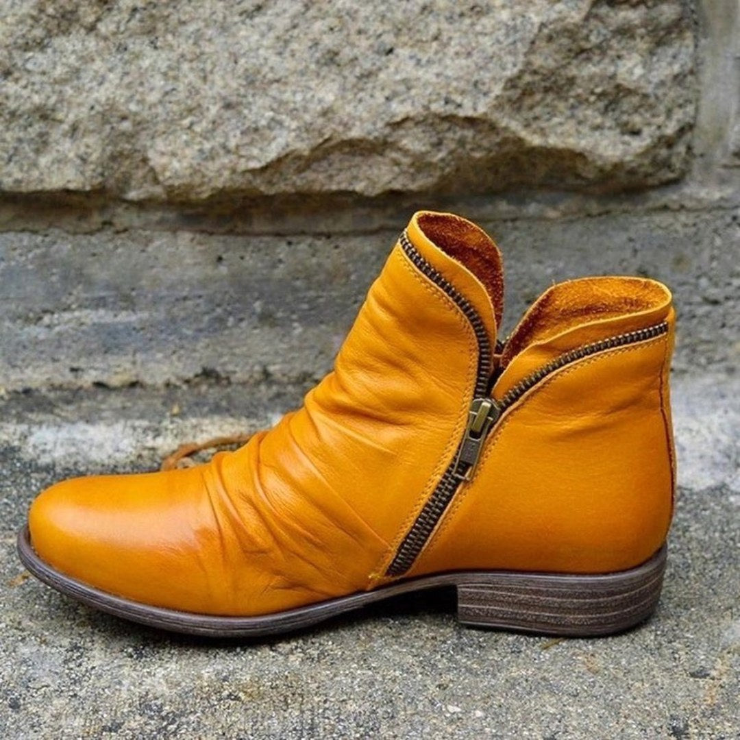 Amelia | Women's Orthopedic Ankle Boots, Perfect for Autumn Walks | Everlasting Boutique | Yellow