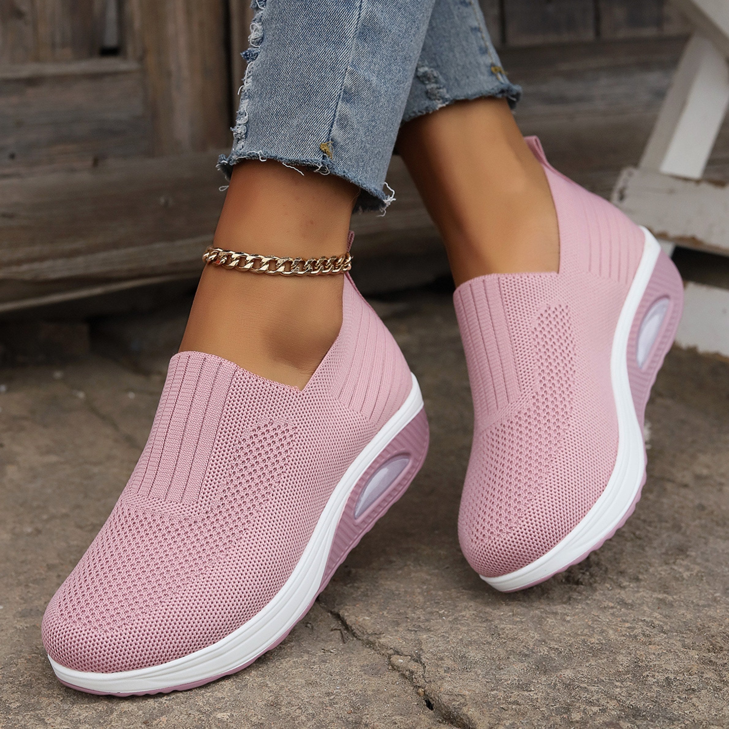 Amelie | Women's Cushioned Slip-On Shoes, Orthopaedic Comfort Shoes | Everlasting Boutique | Black