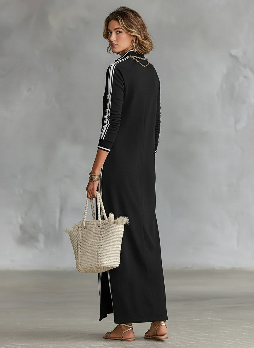 Amelie | Women's Collar Sweatshirt Maxi Dress, Button-Down Midi Dress | Everlasting Boutique