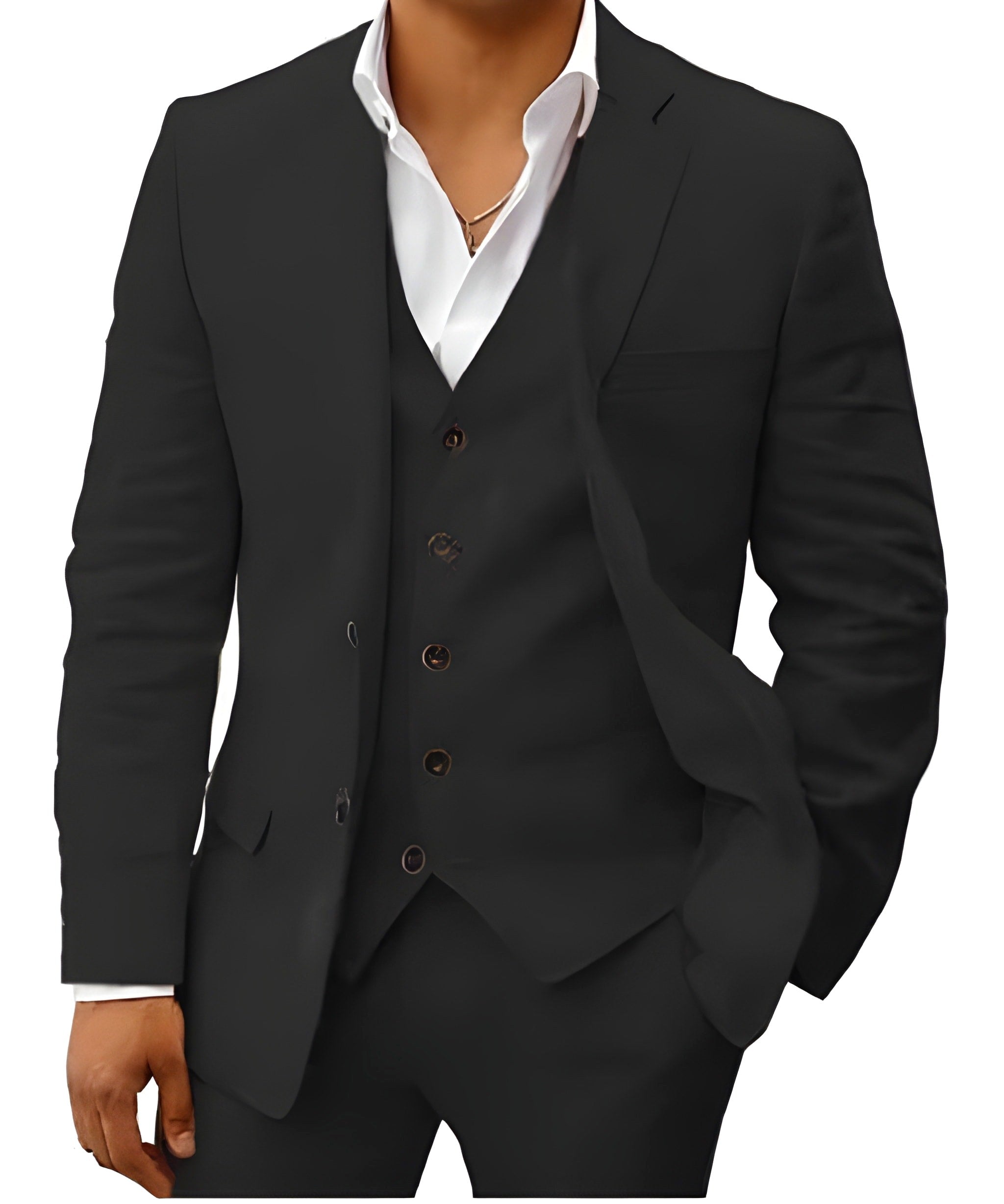 Andreas | Men's Three-Piece Suit with Classic Blazer, Waistcoat and Trousers, Elegant Suit | Everlasting Boutique | Khaki