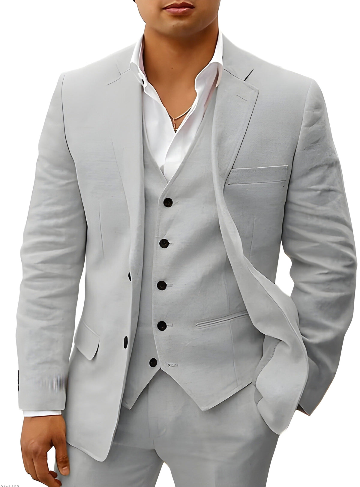 Andreas | Men's Three-Piece Suit with Classic Blazer, Waistcoat and Trousers, Elegant Suit | Everlasting Boutique | Khaki