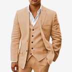 Andreas | Men's Three-Piece Suit with Classic Blazer, Waistcoat and Trousers, Elegant Suit | Everlasting Boutique | Beige