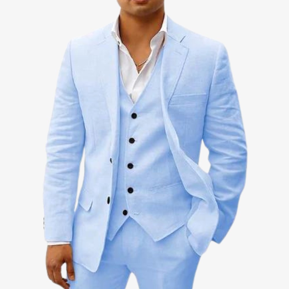 Andreas | Men's Three-Piece Suit with Classic Blazer, Waistcoat and Trousers, Elegant Suit | Everlasting Boutique | Beige