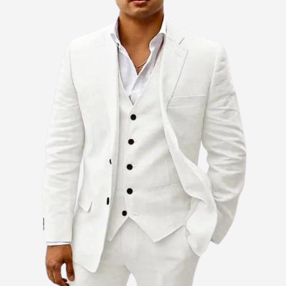 Andreas | Men's Three-Piece Suit with Classic Blazer, Waistcoat and Trousers, Elegant Suit | Everlasting Boutique | Beige