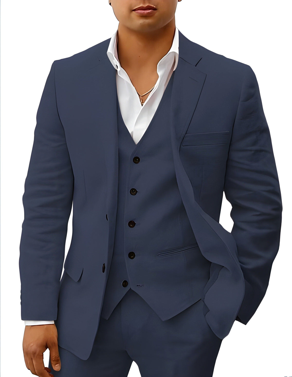 Andreas | Men's Three-Piece Suit with Classic Blazer, Waistcoat and Trousers, Elegant Suit | Everlasting Boutique | Brown