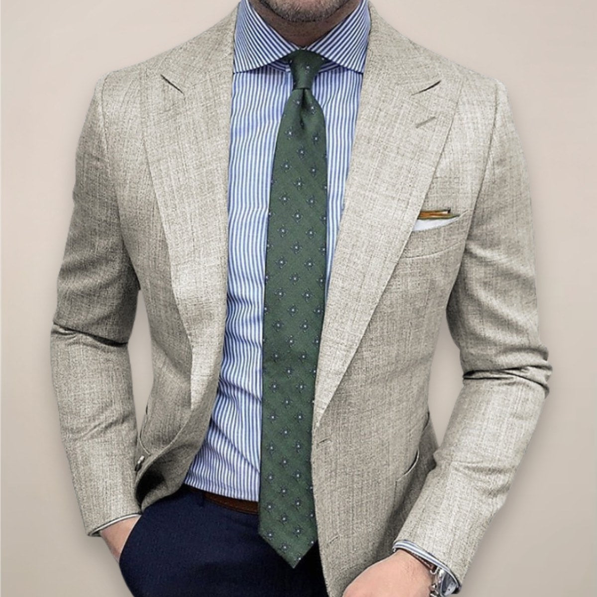 Andrew | Men's Textured Sport Coat, Single-Breasted Tailored Jacket | Everlasting Boutique