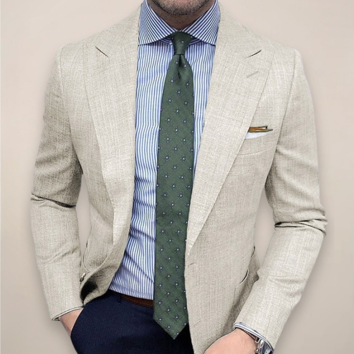Andrew | Men's Textured Sport Coat, Single-Breasted Tailored Jacket | Everlasting Boutique
