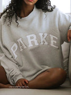 Annabelle | Women's Oversized Varsity Sweatshirt, Chenille Lettering Crewneck Jumper | Everlasting Boutique
