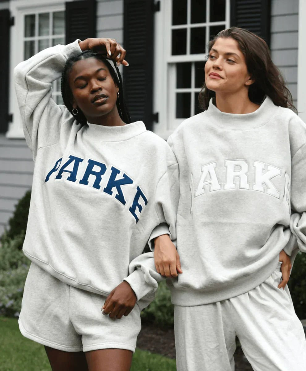 Annabelle | Women's Oversized Varsity Sweatshirt, Chenille Lettering Crewneck Jumper | Everlasting Boutique
