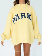 Annabelle | Women's Oversized Varsity Sweatshirt, Chenille Lettering Crewneck Jumper | Everlasting Boutique
