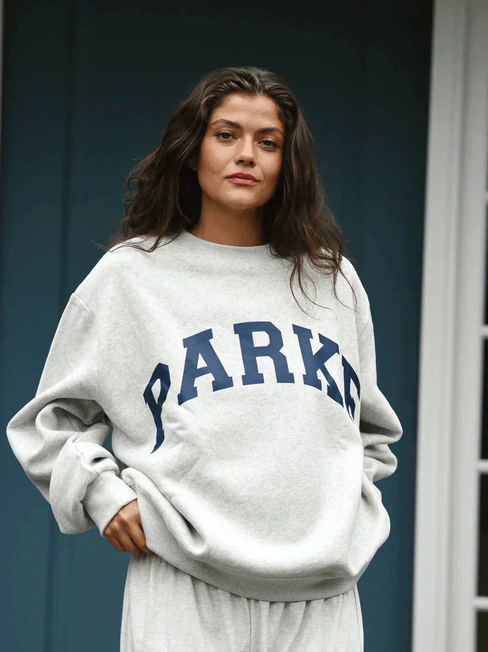 Annabelle | Women's Oversized Varsity Sweatshirt, Chenille Lettering Crewneck Jumper | Everlasting Boutique