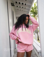 Annabelle | Women's Oversized Varsity Sweatshirt, Chenille Lettering Crewneck Jumper | Everlasting Boutique