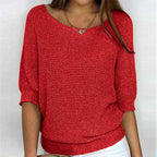 Annelie | Women's V-Neck Half-Sleeve Jumper, Lightweight Knit Jumper | Everlasting Boutique | Beige