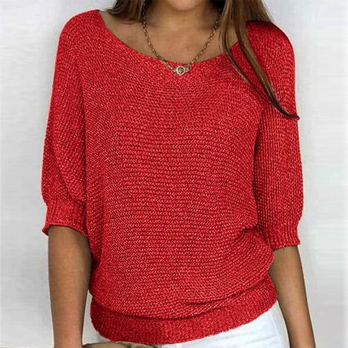 Annelie | Women's V-Neck Half-Sleeve Jumper, Lightweight Knit Jumper | Everlasting Boutique | Beige