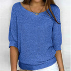 Annelie | Women's V-Neck Half-Sleeve Jumper, Lightweight Knit Jumper | Everlasting Boutique | Beige