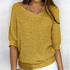 Annelie | Women's V-Neck Half-Sleeve Jumper, Lightweight Knit Jumper | Everlasting Boutique | Beige