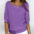 Annelie | Women's V-Neck Half-Sleeve Jumper, Lightweight Knit Jumper | Everlasting Boutique | Beige