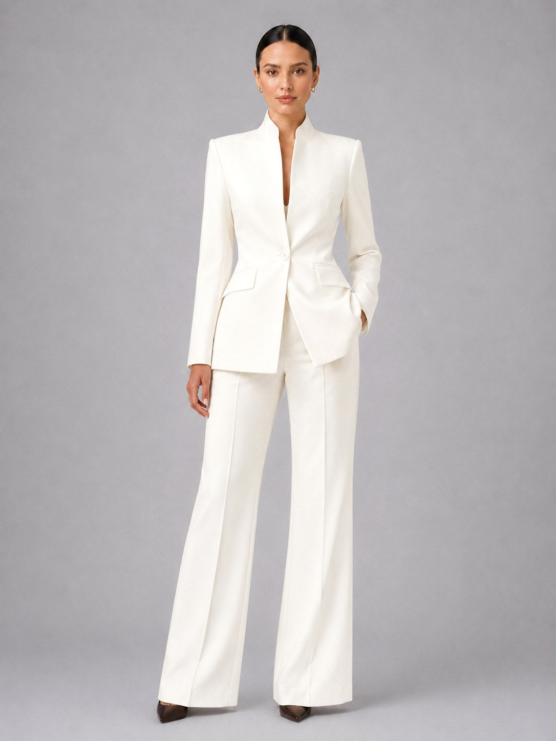 Annie | Women's Tailored Blazer & Trouser Suit Set, Smart Two-Piece Suit | Everlasting Boutique | Navy