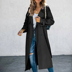 Anouk | Women's Long Trench Coat, Classic Double-Breasted Coat | Everlasting Boutique