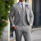 Anton | Men's Slim Fit Suit with Waistcoat, Three-Piece Suit | Everlasting Boutique | Beige