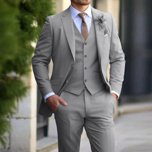 Anton | Men's Slim Fit Suit with Waistcoat, Three-Piece Suit | Everlasting Boutique | Beige