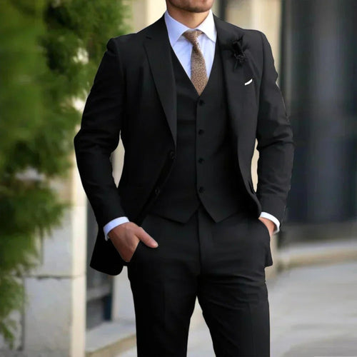 Anton | Men's Slim Fit Suit with Waistcoat, Three-Piece Suit | Everlasting Boutique | Beige